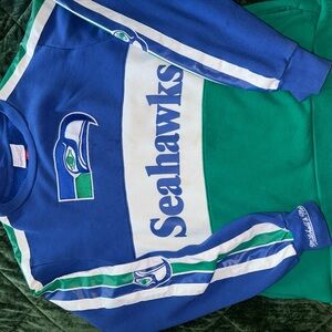 Mitchell & Ness Seahawks Women's Sweatshirt - Blue and Green
